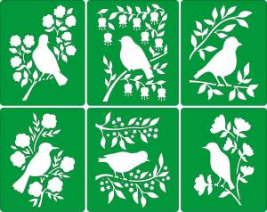 Трафарет на клеевой основе Птицы