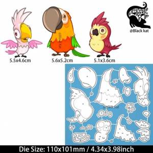 6 видов, трафареты для вырезания попугаев, милые птицы, животные, трафарет для скрапбукинга, декоративные карты