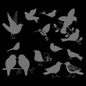 Трафарет Набор певчих птичек