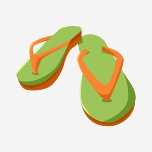 Цветная иллюстрация вьетнамки Оранжево зеленые шлепанцы тапки Летние босоножки PNG , Сандалии клипарт, обувь, Женские шлепки PNG картинки и пнг PSD рисунок для й загрузки