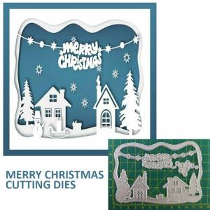 Aidier Merry Christmas Snow Scene Металлические трафареты Трафареты для скрапбукинга Альбом Craft