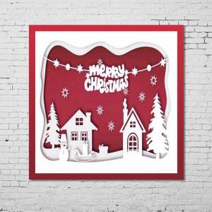 Aidier Merry Christmas Snow Scene Металлические трафареты Трафареты для скрапбукинга Альбом Craft