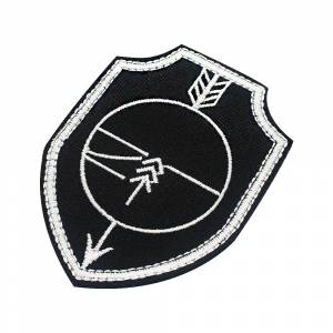 Decal, Flip Flop, Hook And Loop Fastener Embroidered Patch, Shield Size 6