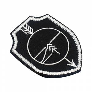 Decal, Flip Flop, Hook And Loop Fastener Embroidered Patch, Shield Size 6