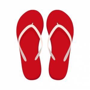 Пара пляжных тапочек летние шлепанцы плоская векторная иллюстрация