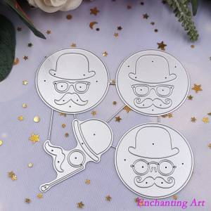 Шляпы четыре джентльмена, металлические трафареты для резки глаз, трафареты для «сделай сам», Скрапбукинг