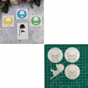 Шляпы четыре джентльмена, металлические трафареты для резки глаз, трафареты для «сделай сам», Скрапбукинг