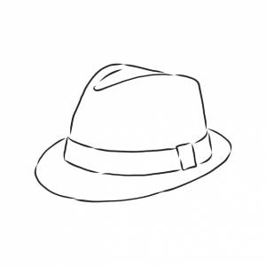 Шляпа векторные иллюстрации эскизы шаблон