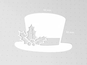 Файл STL Силуэт шляпы с листьями и ягодами остролиста, рождественский трафарет, праздничный контур ・Модель 3D-принтера для загрузки・Cults