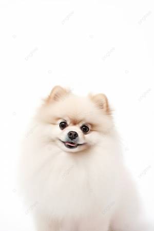Померанский шпиц на белом фоне Обои Изображение для й загрузки