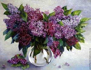 нарисовать сирень в вазе трафареты