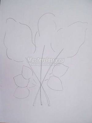 Аппликация из цветной бумаги Букет сирени для мамы