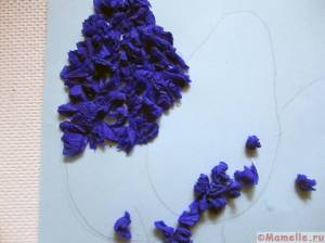 Аппликация из бумаги Сирень