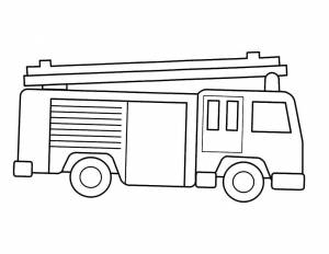 Раскраски Раскраска Контур пожарной машины машины