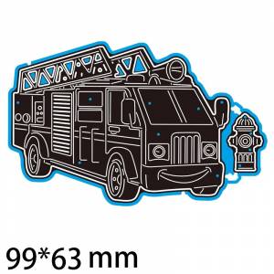 Металлический Трафаретный вырубной штамп для малышей с изображением пожарной машины для украшения карты DIY трафарет для скрапбукинга Бумага ремесло альбом шаблон умирает 99*63 мм