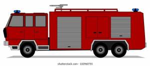 Векторный макет пожарной машины