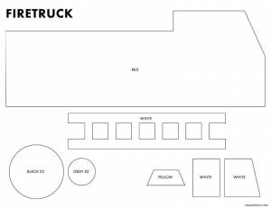 Шаблоны пожарной машины для вырезания из бумаги