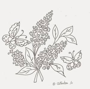 Веточка сирени раскраска