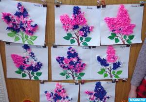 Мастер-класс по изготовлению аппликации из гофрированной бумаги в технике торцевание «Веточка сирени»