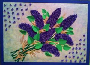 Изготовление аппликации « Сирень» в технике торцевание