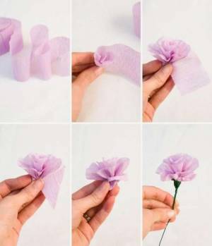 Цветы из гофрированной бумаги ТОП 800 фото, схем и шаблонов