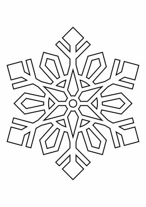 Раскраски Снежинка шаблон