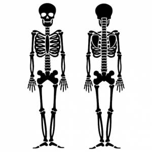 Хэллоуин знак скелет трафарет плоский