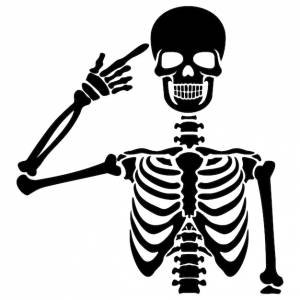 Хэллоуин знак скелет трафарет плоский