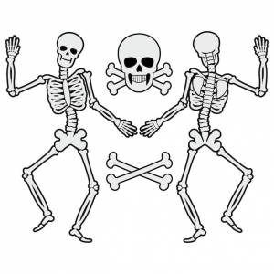 Хэллоуин знак скелет трафарет плоский