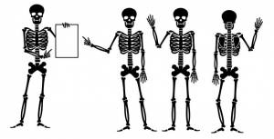 Хэллоуин знак скелет трафарет плоский