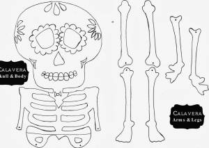 Трафарет скелета на хэллоуин
