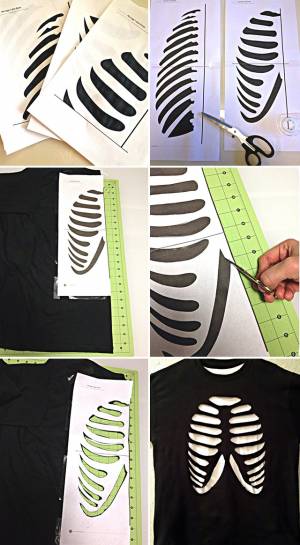 Костюм скелета своими руками на Хэллоуин, на Новый год, выкройки, фото