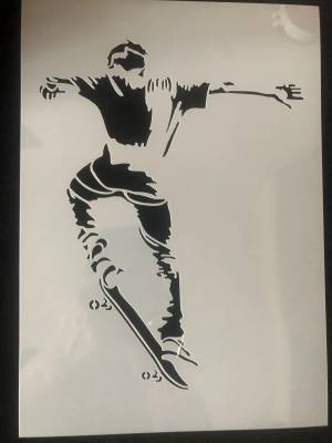 Трафареты  29 см для скейтборда, спорта, «сделай сам», слоистые стены, картина, искусственная кожа, декоративный шаблон