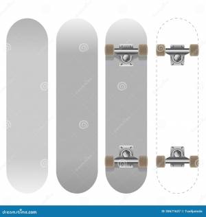Пустой белый шаблон скейтборда Иллюстрация вектора