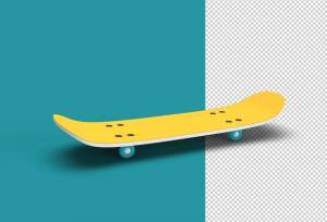 Скейтборд прозрачный psd файл