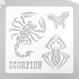 Трафарет для татуировки Скорпион 15х15 см