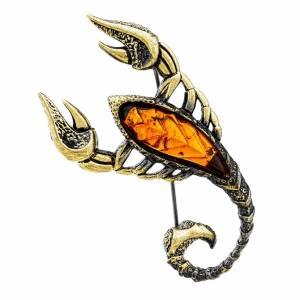 янтарная бижутерия брошь Скорпион
