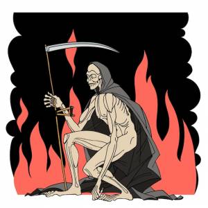 Смерть в плаще с косой the grim reaper skeleton персонаж судного дня