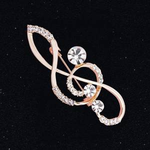 CR Store Женский шарф Брошь Роза со стразами Музыкальная нота Золотой скрипичный ключ