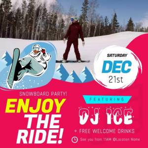 Шаблон зимних видов спорта сноуборд сквер видео