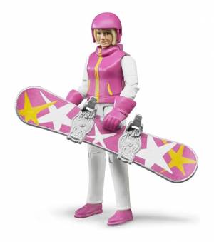 Фигурка Bruder сноубордистки с аксессуарами