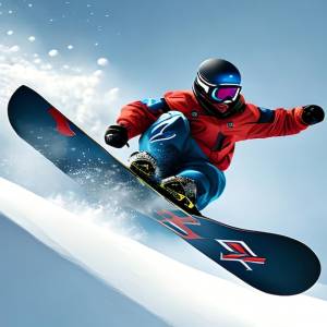 Иллюстрация картина сноуборда на белом фоне сноубордист делает трюк