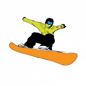 Иллюстрация катания на сноуборде, катание на лыжах на сноуборде, спорт