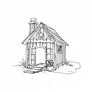 Книга раскраски собачьей будки собачья будка раскраски страницы черно-белый рисунок для раскраски векторных страниц