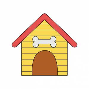 иллюстрация собачьей будки на белом фоне