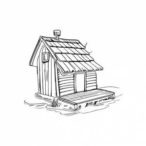 Книга раскраски собачьей будки собачья будка раскраски страницы черно-белый рисунок для раскраски векторных страниц