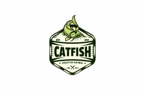 Сом винтажный логотип стиль 224180