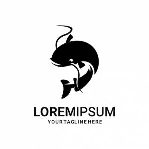 Вектор дизайна логотипа сома, силуэт сома