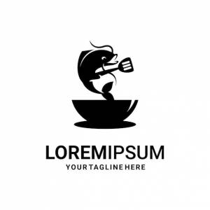 Вектор дизайна логотипа сома, силуэт сома