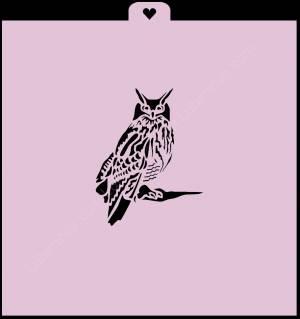 Stencil Owl on branch, 1 pc